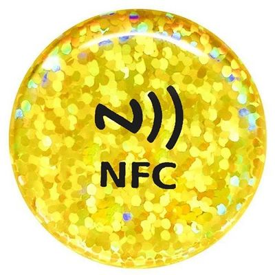 Cetak Logo Kustom 13,56 Mhz NFC Round Epoxy Waterproof z Stiker yang Dapat Diprogram