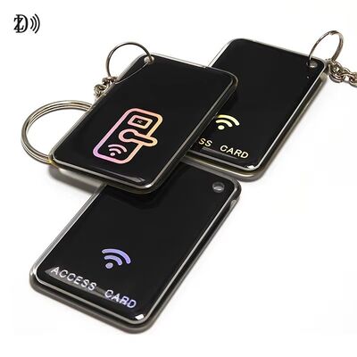 Kartu Kontrol Akses Pencetakan yang Disesuaikan NFC 13.56Mhz RFID Epoxy Tag NFC Keychain MIFARE Classic EV1 1K