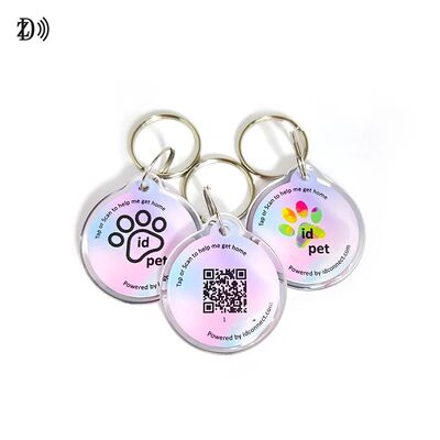 Tulang Anjing Epoksi Kustom Kode QR NTAG 216 888 byte RFID NFC Tag Hewan Peliharaan untuk Pelacakan