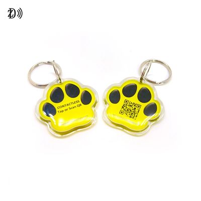 Tulang Anjing Epoksi Kustom Kode QR NTAG 216 888 byte RFID NFC Tag Hewan Peliharaan untuk Pelacakan