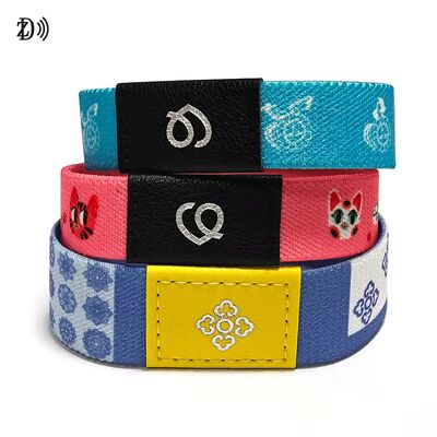 Gelang Karet Elastis RFID 13.56MHz NFC Tahan Lama dengan Poliester Elastis untuk Kontrol Akses