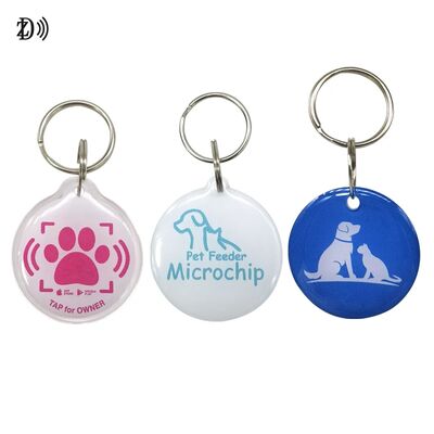 Custom 13.56MHz Programmable NTAG213 Smart Epoxy Keyfob Tag RFID Tag NFC Keychain