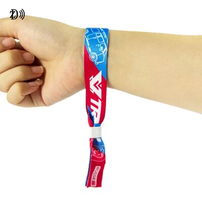 Custom NFC 13.56MHz Disposable Fabric Wristband S50 Chip RFID Bracelet untuk Event Party Access Control