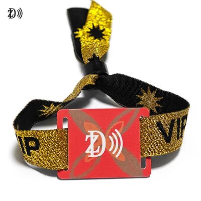 Custom NFC 13.56MHz Disposable Fabric Wristband S50 Chip RFID Bracelet untuk Event Party Access Control
